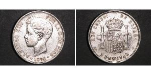 5 Peseta Kingdom of Spain (1874 - 1931) Argent 