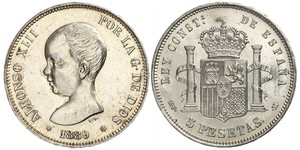 5 Peseta Kingdom of Spain (1874 - 1931) Argent Alfonso XIII of Spain (1886 - 1941)