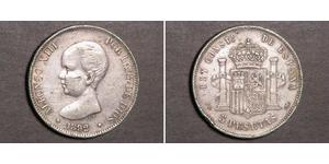 5 Peseta Kingdom of Spain (1874 - 1931) Argent Alfonso XIII of Spain (1886 - 1941)