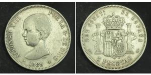 5 Peseta Kingdom of Spain (1874 - 1931) Argent Alfonso XIII of Spain (1886 - 1941)