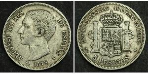 5 Peseta Kingdom of Spain (1874 - 1931) Argent Alfonso XII of Spain (1857 -1885)