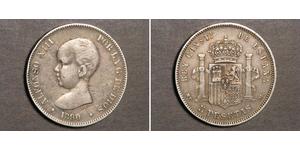 5 Peseta Kingdom of Spain (1874 - 1931) Argent Alfonso XIII of Spain (1886 - 1941)