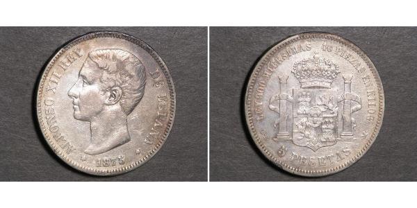 5 Peseta Kingdom of Spain (1874 - 1931) Argent Alfonso XII of Spain (1857 -1885)