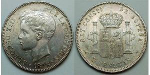 5 Peseta Kingdom of Spain (1874 - 1931) Argento 