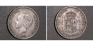 5 Peseta Kingdom of Spain (1874 - 1931) Argento Alfonso XIII of Spain (1886 - 1941)