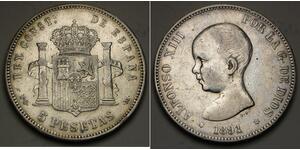 5 Peseta Kingdom of Spain (1874 - 1931) Argento Alfonso XIII of Spain (1886 - 1941)