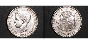5 Peseta Kingdom of Spain (1874 - 1931) Argento 