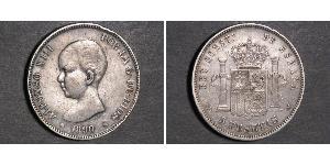 5 Peseta Kingdom of Spain (1874 - 1931) Argento Alfonso XIII of Spain (1886 - 1941)