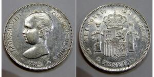 5 Peseta Kingdom of Spain (1874 - 1931) Argento Alfonso XIII of Spain (1886 - 1941)