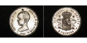 5 Peseta Kingdom of Spain (1874 - 1931) Argento Alfonso XIII of Spain (1886 - 1941)