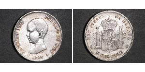 5 Peseta Kingdom of Spain (1874 - 1931) Argento Alfonso XIII of Spain (1886 - 1941)