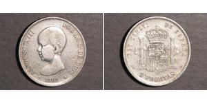 5 Peseta Kingdom of Spain (1874 - 1931) Argento Alfonso XIII of Spain (1886 - 1941)