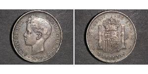 5 Peseta Kingdom of Spain (1874 - 1931) Argento 