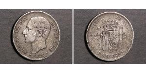 5 Peseta Kingdom of Spain (1874 - 1931) Argento Alfonso XII of Spain (1857 -1885)