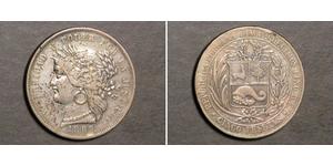 5 Peseta Perù Argento 