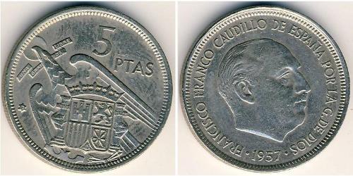 5 Peseta Francoist Spain (1936 - 1975) Copper/Nickel 