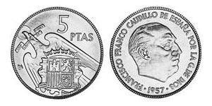 5 Peseta Kingdom of Spain (1976 - ) Copper/Nickel Juan Carlos I of Spain (1938 - )