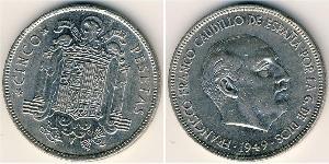 5 Peseta Espagne franquiste (1936 - 1975) Cuivre/Nickel 
