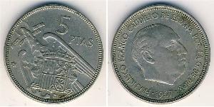 5 Peseta Espagne franquiste (1936 - 1975) Cuivre/Nickel 