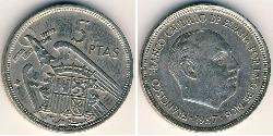 5 Peseta Francoist Spain (1936 - 1975) Kupfer/Nickel 