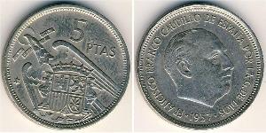 5 Peseta Francoist Spain (1936 - 1975) Kupfer/Nickel 