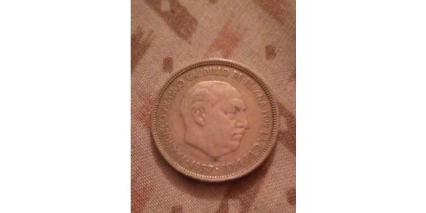 5 Peseta Francoist Spain (1936 - 1975) Kupfer/Nickel 
