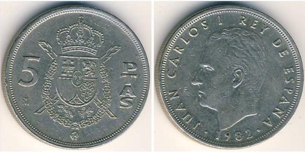 5 Peseta Reino de España (1976 - ) Kupfer/Nickel Juan Carlos I (1938 - )