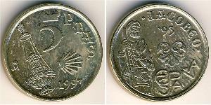 5 Peseta Reino de España (1976 - ) Nickel/Stahl 