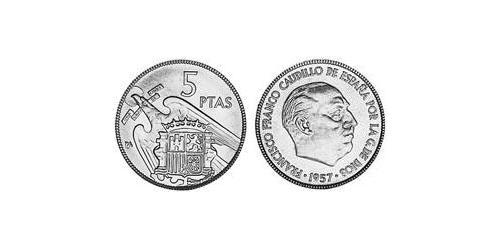 5 Peseta Reino de España (1976 - ) Níquel/Cobre Juan Carlos I (1938 - )