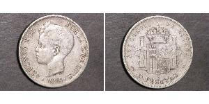 5 Peseta Kingdom of Spain (1874 - 1931) Plata 