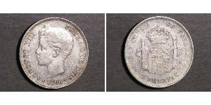 5 Peseta Kingdom of Spain (1874 - 1931) Plata 