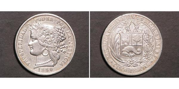 5 Peseta Perú Plata 