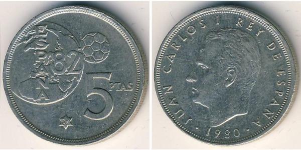 5 Peseta Regno di Spagna (1976 - ) Rame/Nichel Juan Carlos I (1938 - )