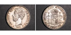 5 Peseta Kingdom of Spain (1814 - 1873) Silber Amadeus I. (Spanien)  (1845 - 1890)