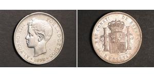 5 Peseta Kingdom of Spain (1874 - 1931) Silber 