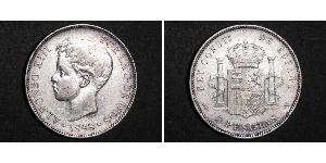 5 Peseta Kingdom of Spain (1874 - 1931) Silber 