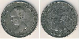 5 Peseta Kingdom of Spain (1874 - 1931) Silber Alfonso XIII of Spain (1886 - 1941)