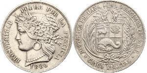 5 Peseta Peru Silber 