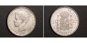 5 Peseta Kingdom of Spain (1874 - 1931) Silver 