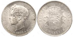 5 Peseta Kingdom of Spain (1874 - 1931) Silver 