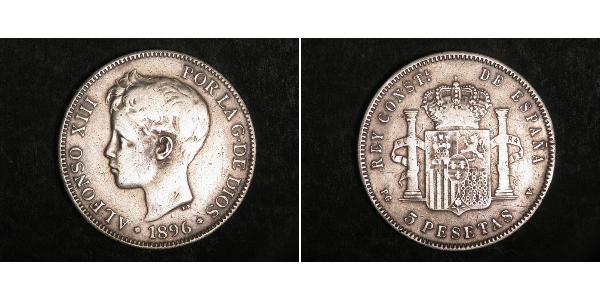 5 Peseta Kingdom of Spain (1874 - 1931) Silver 