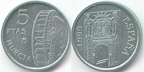 5 Peseta 西班牙 Steel/镍 胡安·卡洛斯一世 (1938 - )