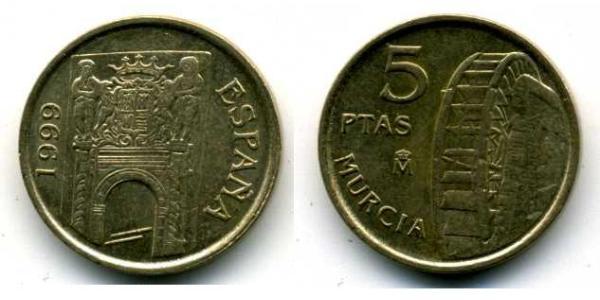 5 Peseta 西班牙 Steel/镍 胡安·卡洛斯一世 (1938 - )