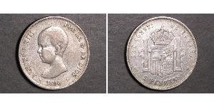 5 Peseta Kingdom of Spain (1874 - 1931) 銀 阿方索十三世 (1886 - 1941)