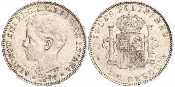 5 Peseta Kingdom of Spain (1874 - 1931) 銀 