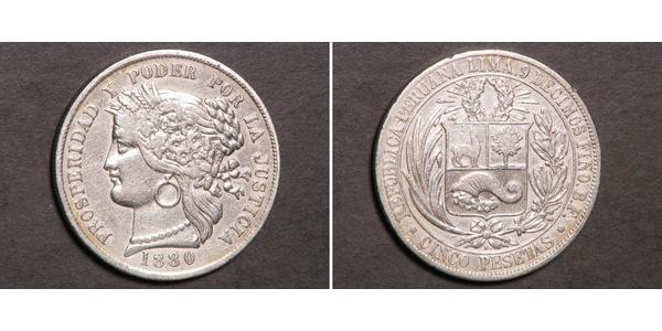 5 Peseta 秘鲁 銀 