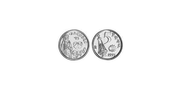 5 Peseta 西班牙 黃銅/镍 胡安·卡洛斯一世 (1938 - )