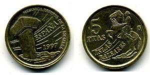 5 Peseta 西班牙 青铜/铝 胡安·卡洛斯一世 (1938 - )