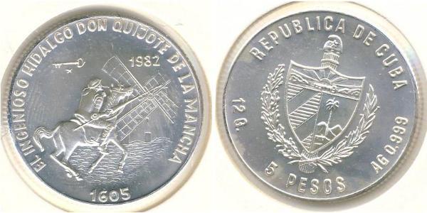 5 Peso Cuba Argent 