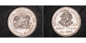 5 Peso Mexique Argent 